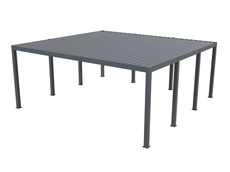 Carport aluminium CARLTON 570 x 550 cm - 2 Voitures - 31,35m2 - Gris anthracite - Image 6