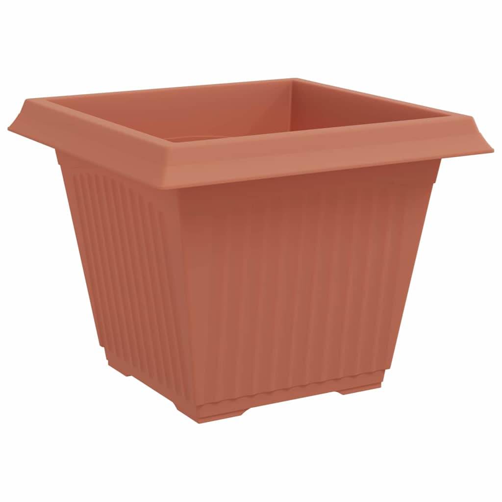 ComfortXL - Grands pots carrés plastique extérieur aménagement terrasse 43x43x33cm rouge - ComfortXL Outdoor Living - Image 6