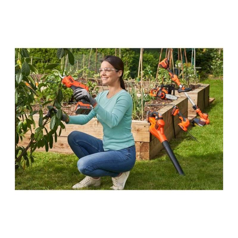 Sécateur Black+decker - Batterie Lithium 18v 2ah - Capacité De Coupe 25mm - Gâchette De Sécurité - Image 4