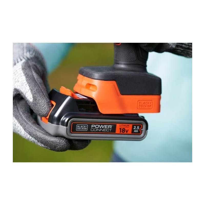 Sécateur Black+decker - Batterie Lithium 18v 2ah - Capacité De Coupe 25mm - Gâchette De Sécurité - Image 3