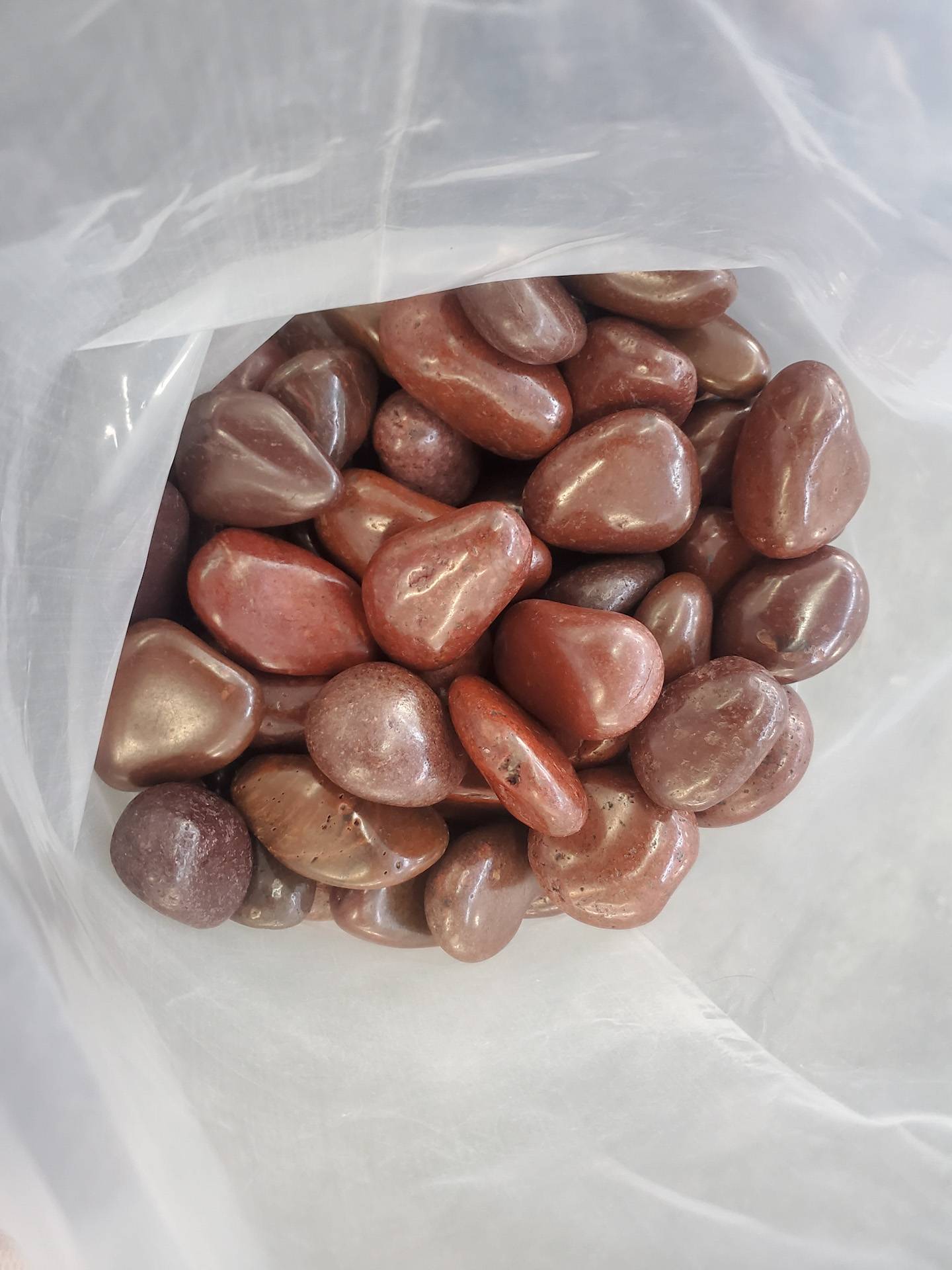 20 kg galets polis, gravier, galets de rivière, cailloux, gravier de jardin, gravier décoratif, rouge - Image 3
