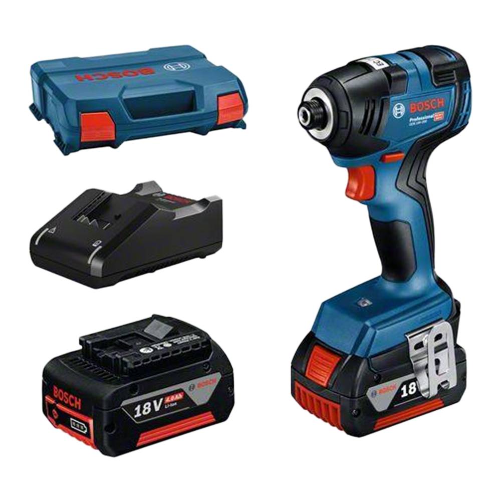 Bosch Professional - Visseuse à chocs GDR 18 V-200 C CLICK/GO - BOSCH - avec 2 batteries 18V 4.0 Ah - chargeur - L boxx- 06019J2107 - Image 1