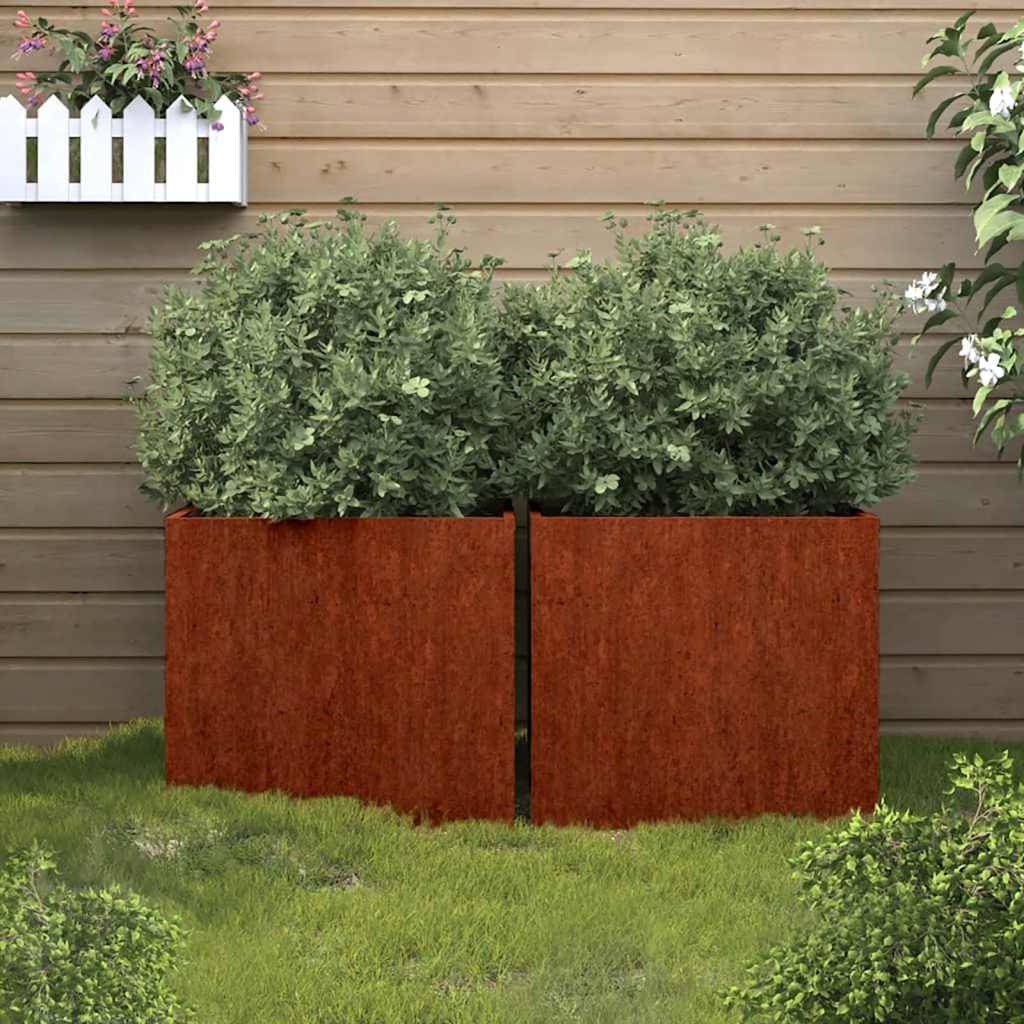 Vidaxl - Jardinières 2 pcs 32x30x29 cm acier corten vidaXL 821548 - Image 1