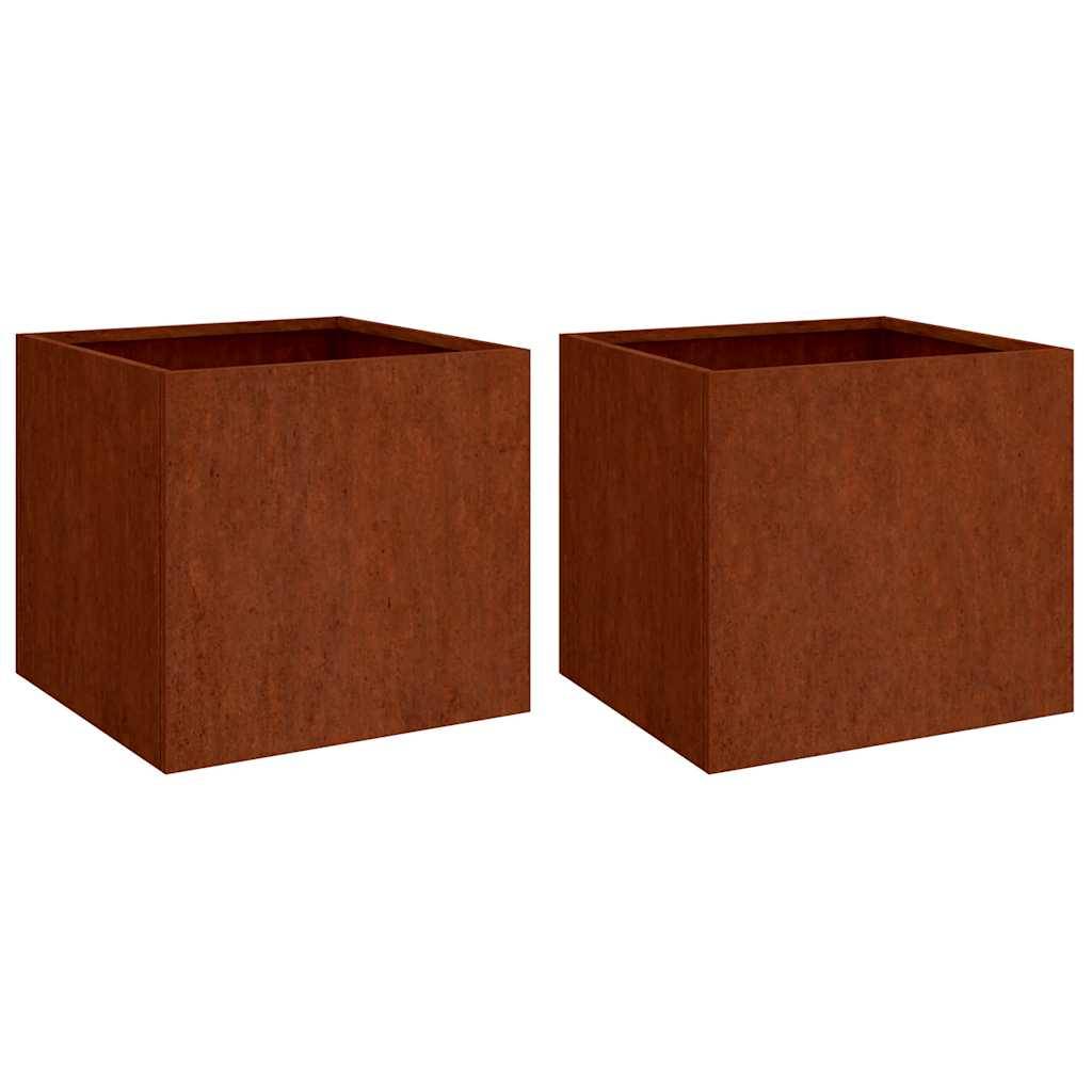 Vidaxl - Jardinières 2 pcs 32x30x29 cm acier corten vidaXL 821548 - Image 2