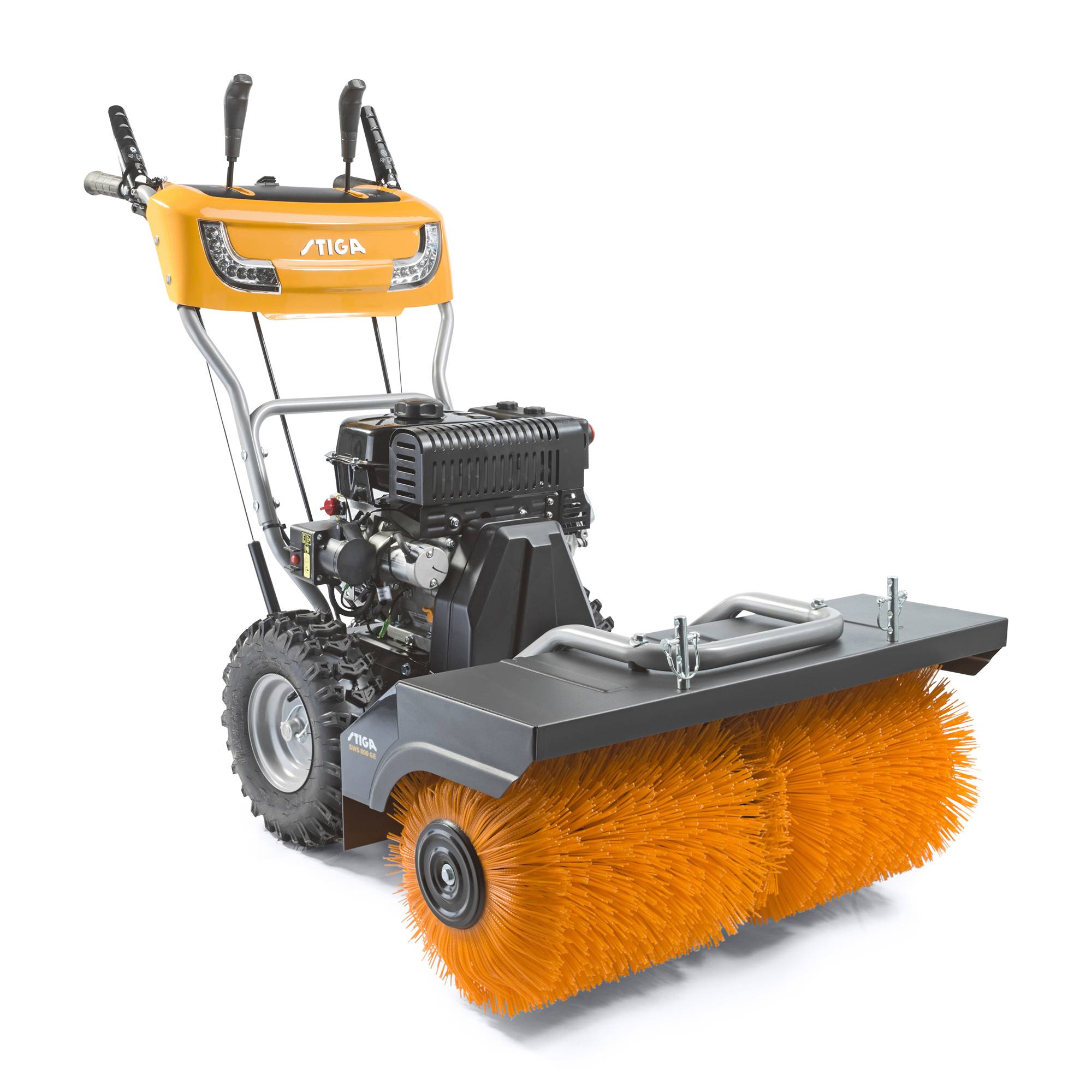 Stiga - Balayeuse autotractée SWS 800 GE, moteur 212cc, largeur 80 cm, démarrage électrique, phares LED, 8 vitesses - STIGA - Image 1