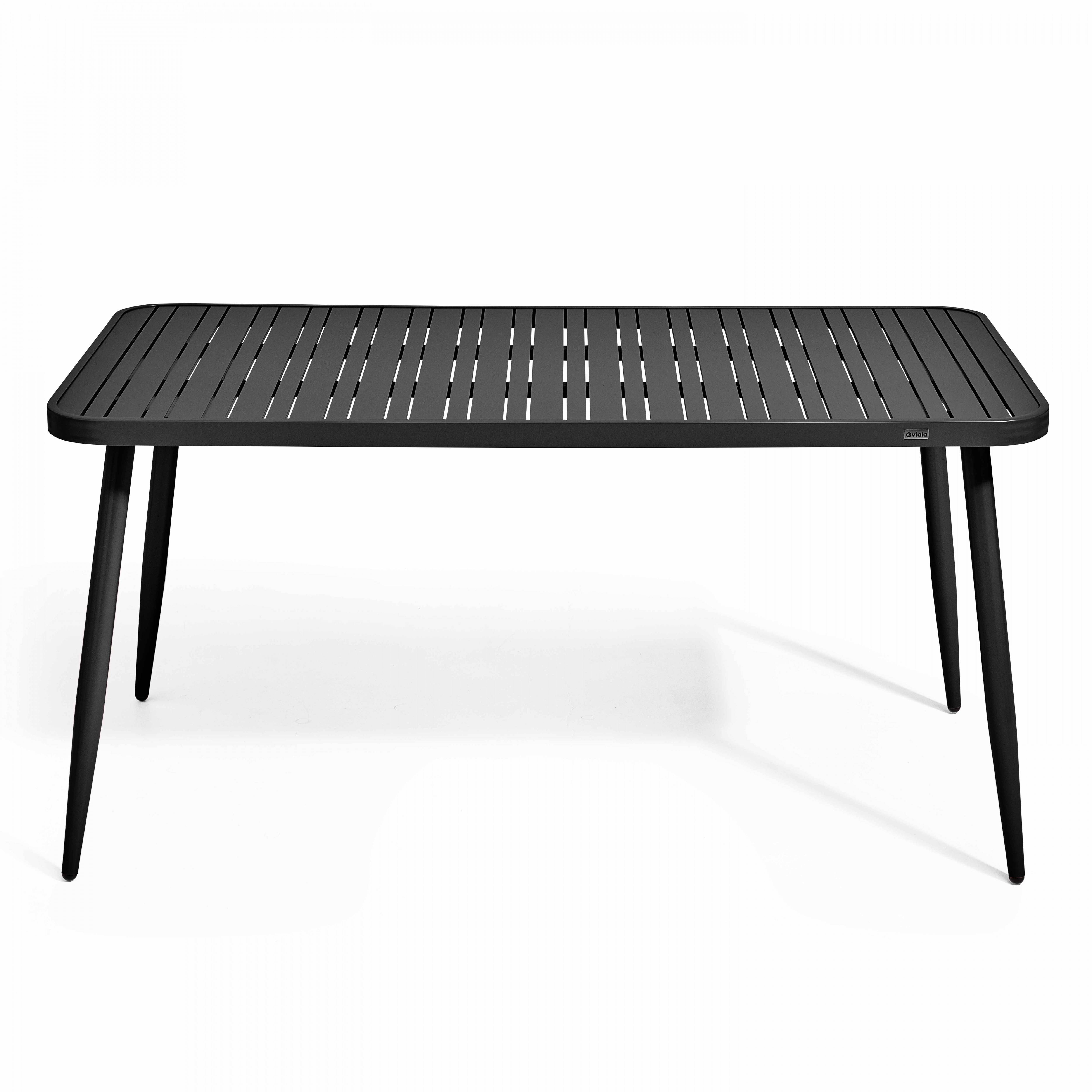 Oviala - Table de jardin rectangulaire en aluminium noir Bristol - Oviala - Image 2