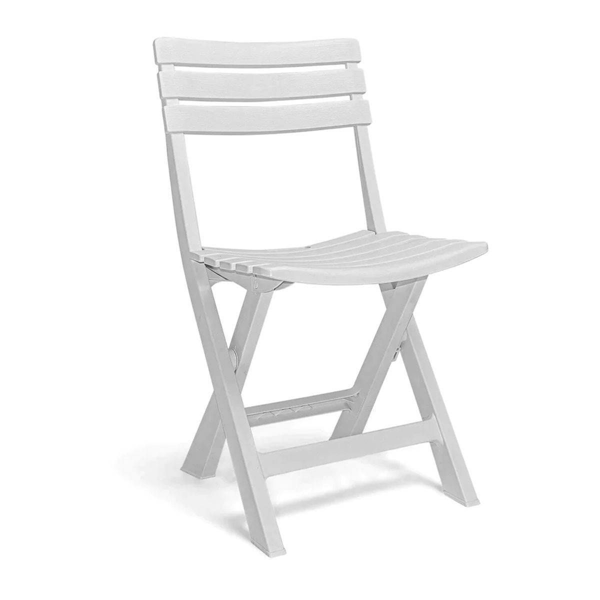 Set de jardin 3 pièces Table blanche + 2 chaises pliantes de jardin - Image 2