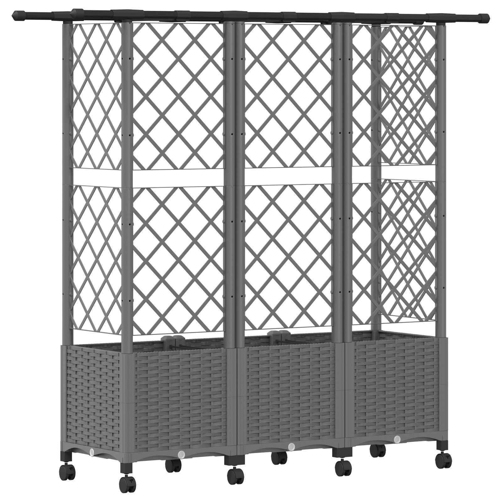 ComfortXL - Potager surélevé PP avec treillis support plantes grimpantes toit suspendu 163x40x142cm - ComfortXL Outdoor Living - Image 5