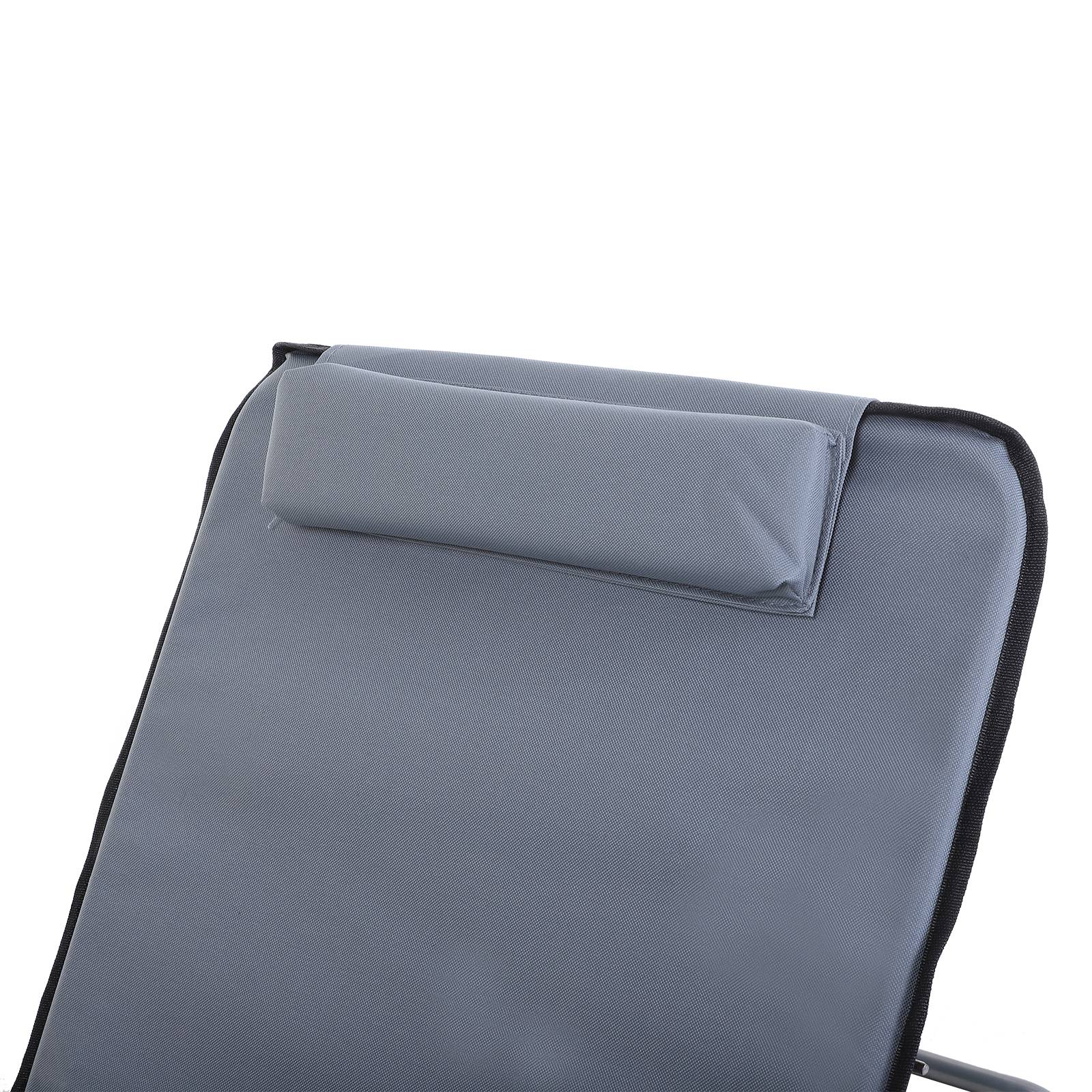 Outsunny - Lot de 2 tapis de plage rembourré - nattes de plage - dossier inclinable multi-positions - sac transport inclus - métal polyester PE gris - Outsunny - Image 7