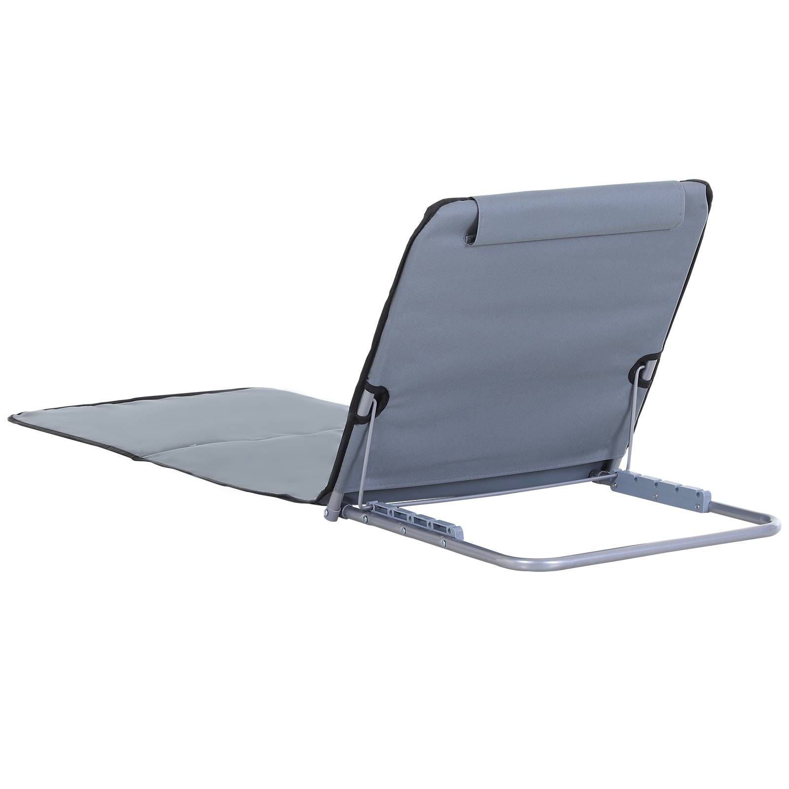 Outsunny - Lot de 2 tapis de plage rembourré - nattes de plage - dossier inclinable multi-positions - sac transport inclus - métal polyester PE gris - Outsunny - Image 5
