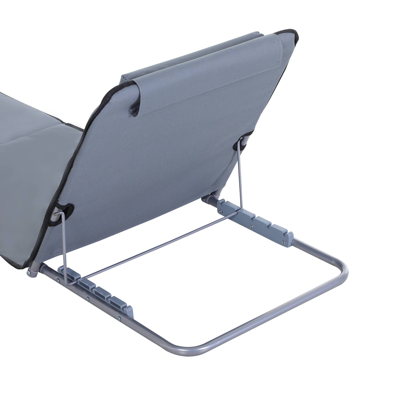 Outsunny - Lot de 2 tapis de plage rembourré - nattes de plage - dossier inclinable multi-positions - sac transport inclus - métal polyester PE gris - Outsunny - Image 8