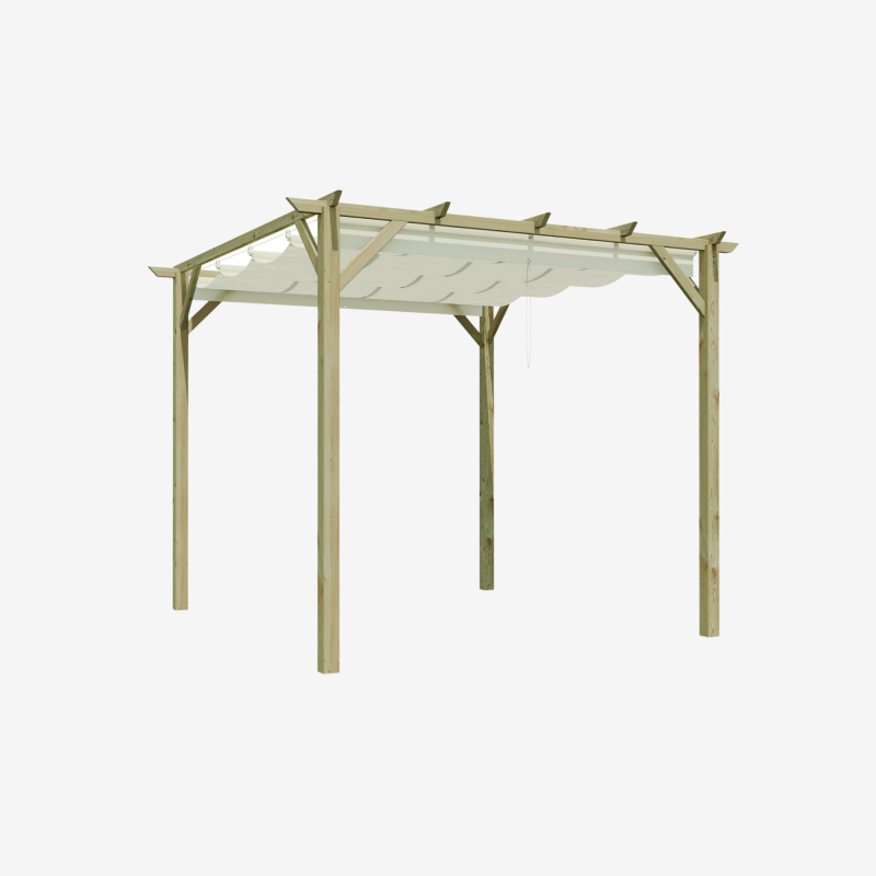 Cerland - PERGOLA CARRÉ EN BOIS TRAITÉ 3X3M - Image 1