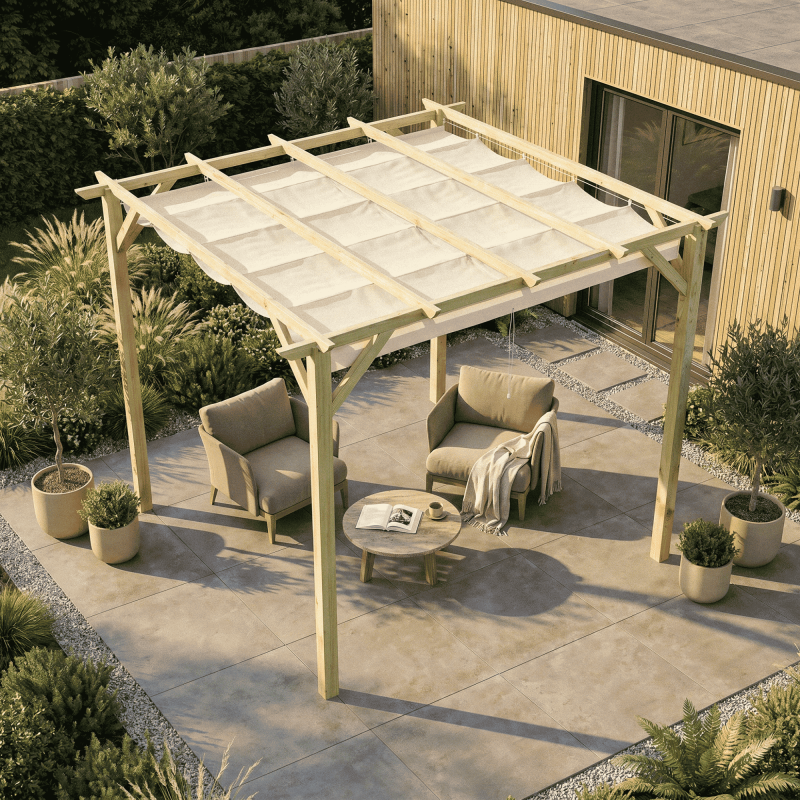 Cerland - PERGOLA CARRÉ EN BOIS TRAITÉ 3X3M - Image 2