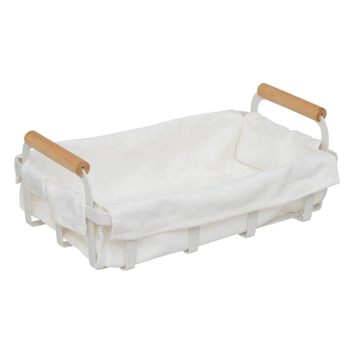 Corbeille à Pain en Métal "Balm" 27cm Blanc - Image 1