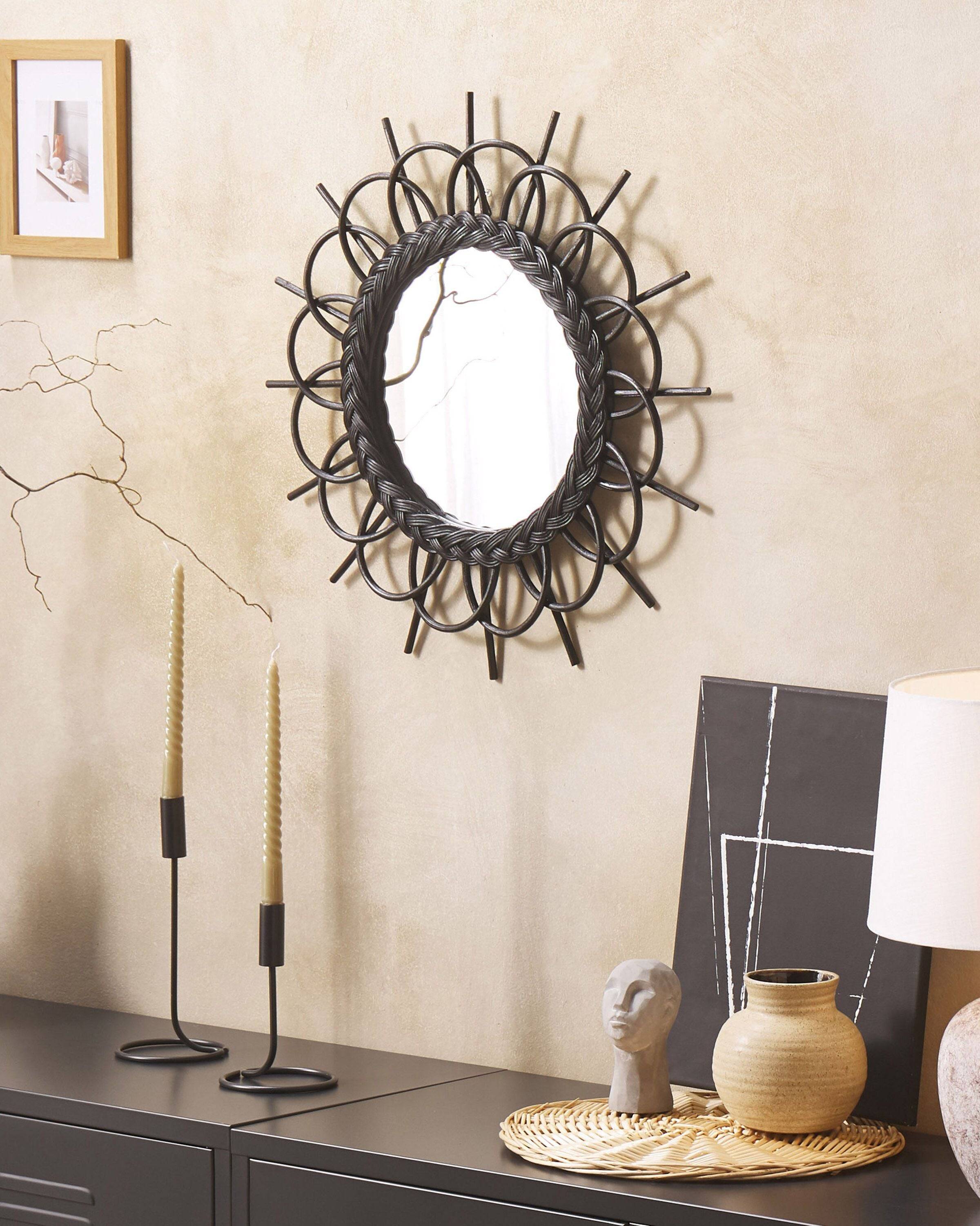 Beliani - Miroir Rotin Noir TELAKIA - Beliani - Image 1