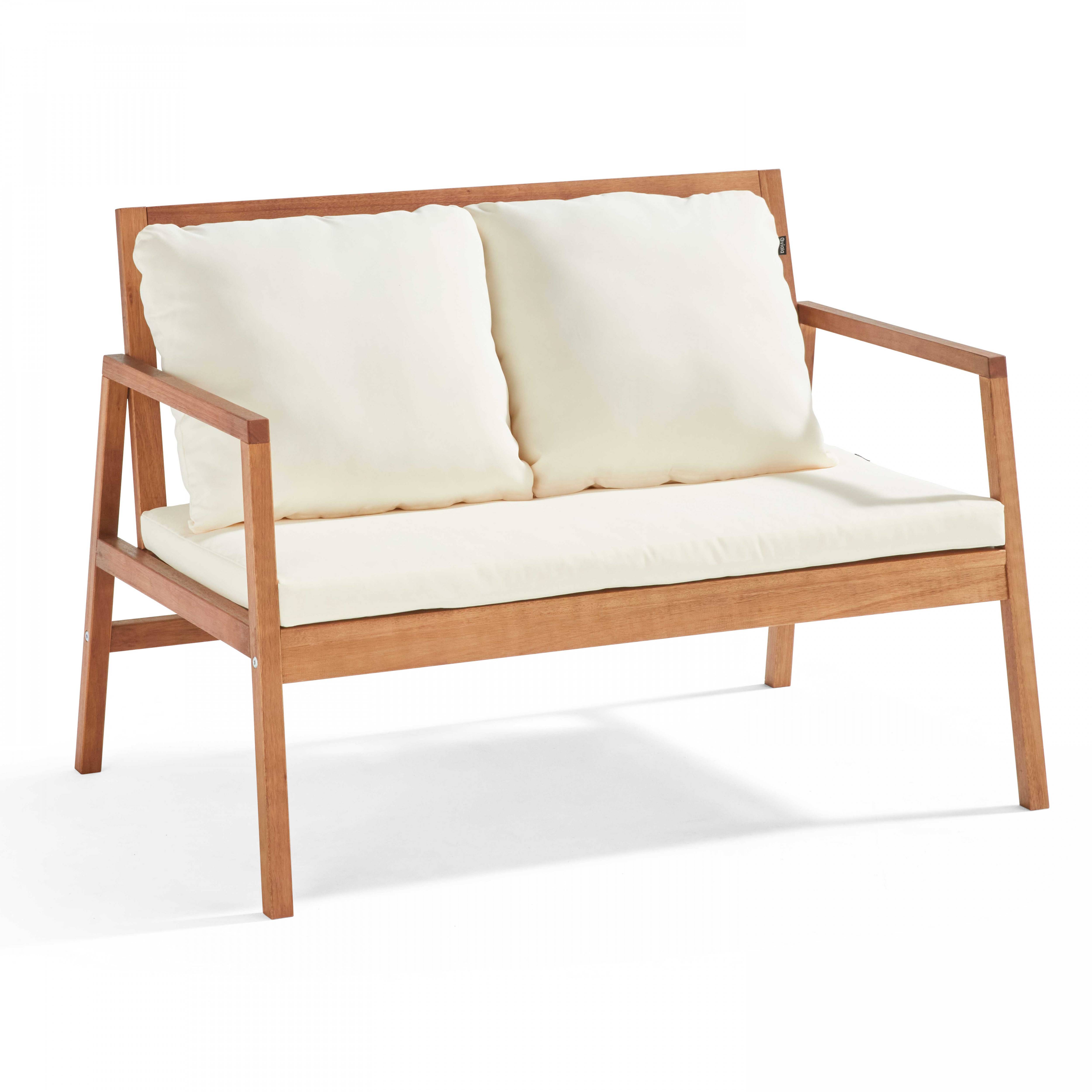 Oviala - Salon de terrasse bois avec 1 canapé, 2 fauteuils et table basse blanc Collioure - Oviala - Image 5