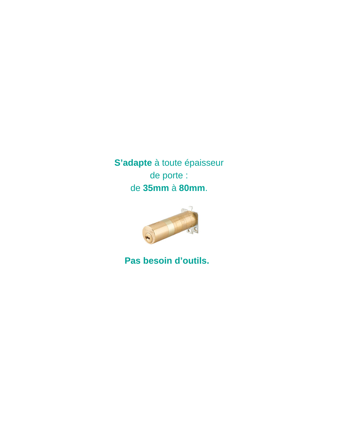Verrou universel à bouton THIRARD cylindre languette HG5 + 3 clés - Argent - 00080471 - Image 3