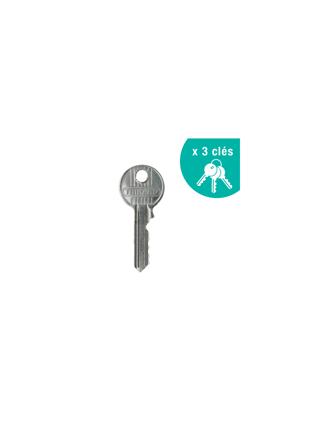 Verrou universel à bouton THIRARD cylindre languette HG5 + 3 clés - Argent - 00080471 - Image 6