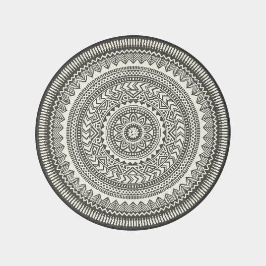 Decoweb - Tapis rond d'extérieur ou d'intérieur - Mandala - Noir - Ø 120 cm - Decoweb - Image 1