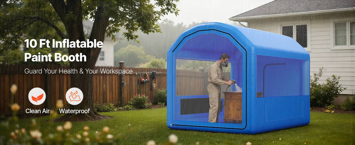 Vevor - VEVOR Cabine de Peinture Gonflable Tente de Pulvérisation 3x2,5x2,5 m Toit Rond - Image 9