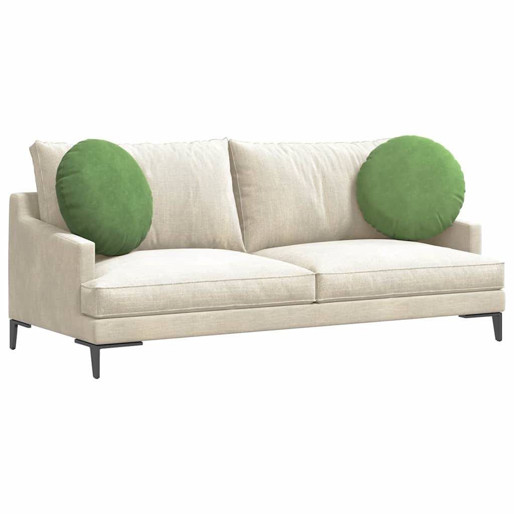 Coussins de siège 2 pcs Vert clair Ø 40 x 13 cm Velours Maison Chic - Image 3