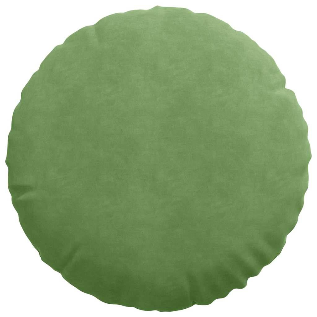 Coussins de siège 2 pcs Vert clair Ø 40 x 13 cm Velours Maison Chic - Image 6