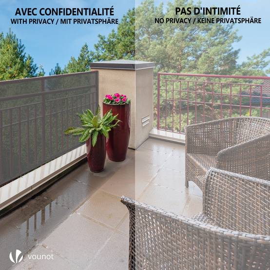 Brise vue occultant en HDPE 90g/m² 1.5x10m avec attaches de fixation gris - Image 7