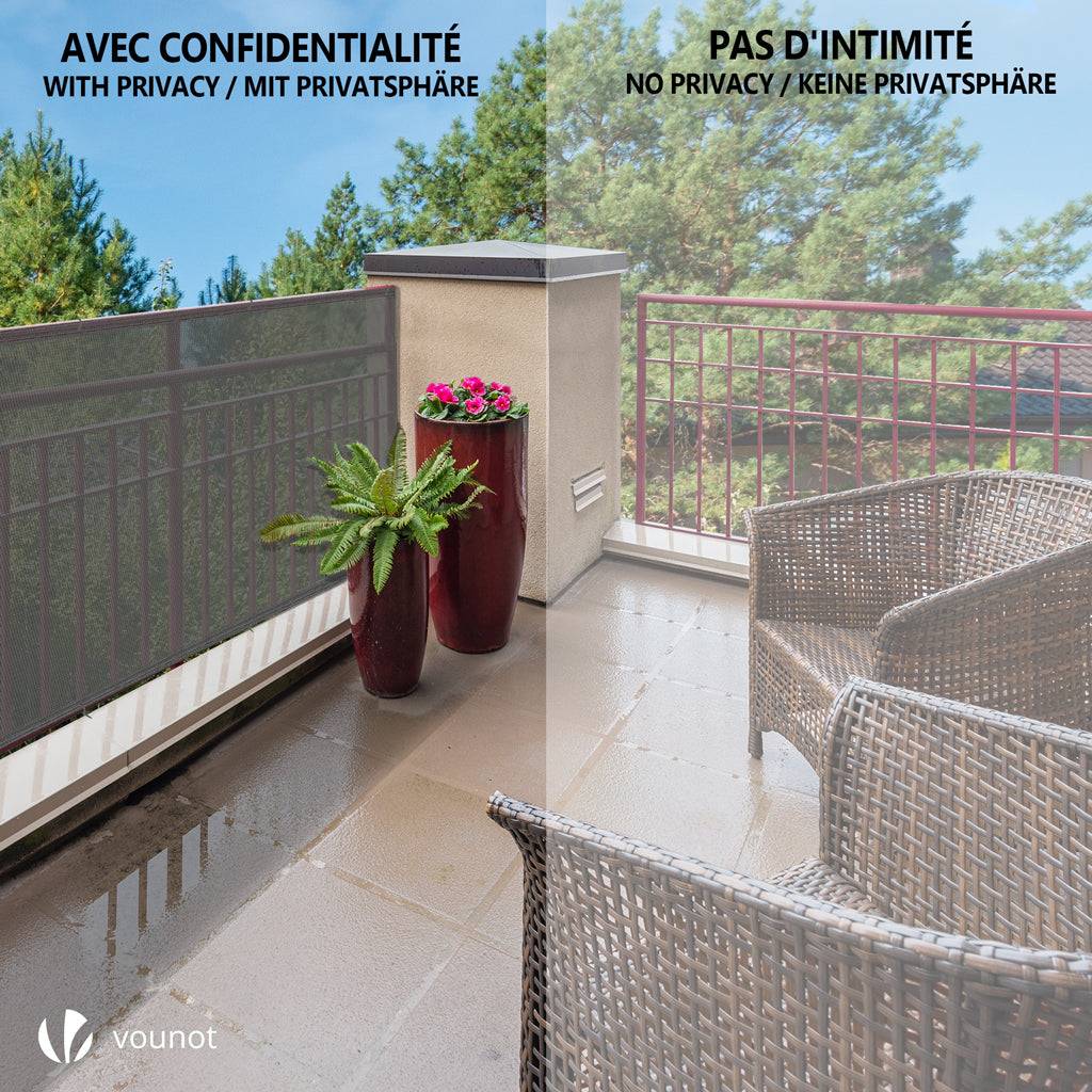 Brise vue occultant en HDPE 90g/m² 1.5x10m avec attaches de fixation gris - Image 7