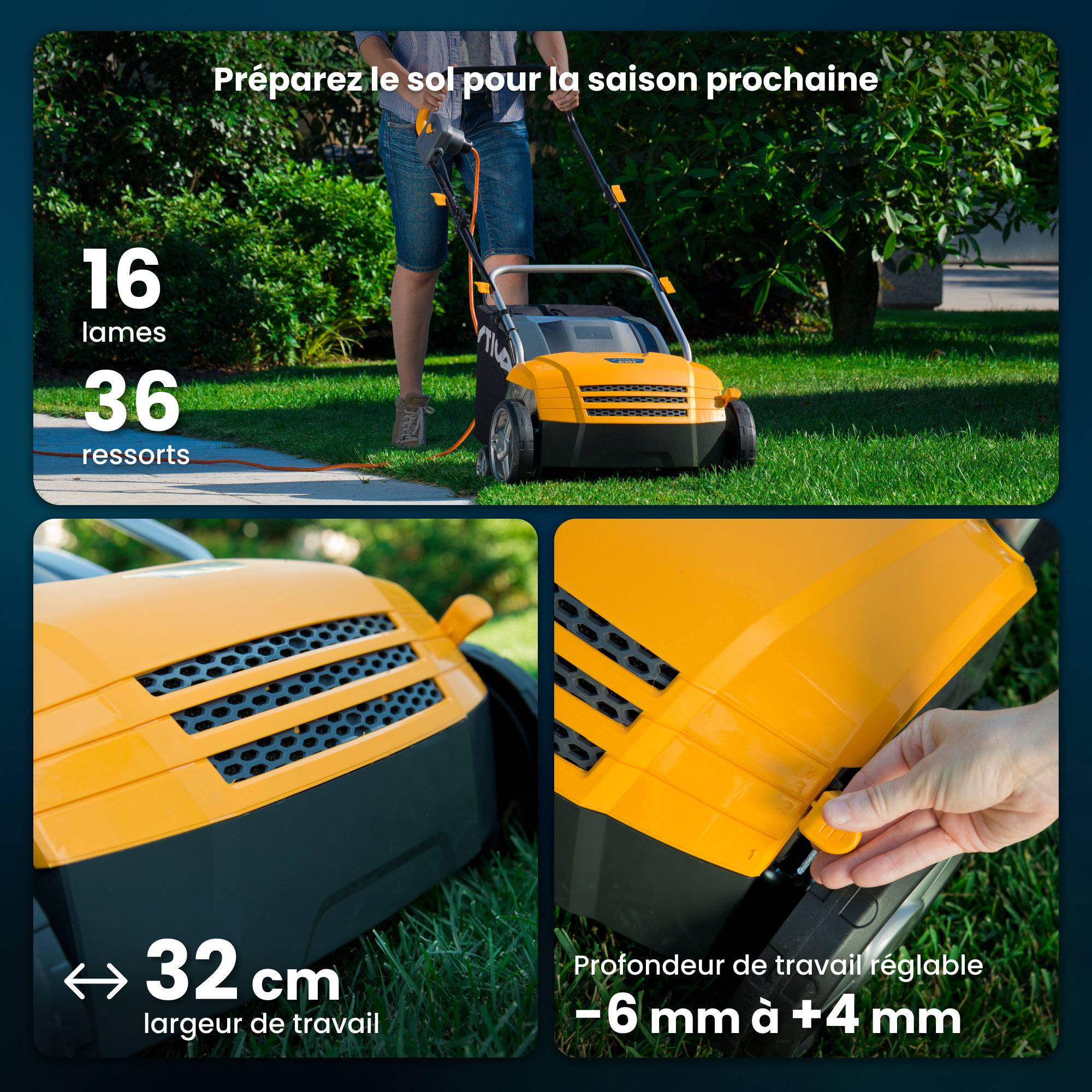 Stiga - Scarificateur SV 213 E, moteur 1300 W, 16 lames, 36 ressorts, collecteur 40 L - STIGA - Image 3