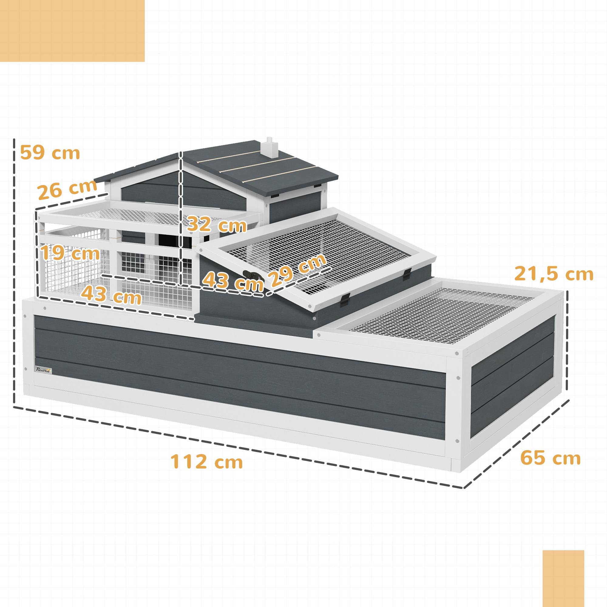 Sans Marque - Maison pour tortues, 2 niveaux, pour usage intérieur et extérieur, balcon, bois de sapin, gris - Image 5