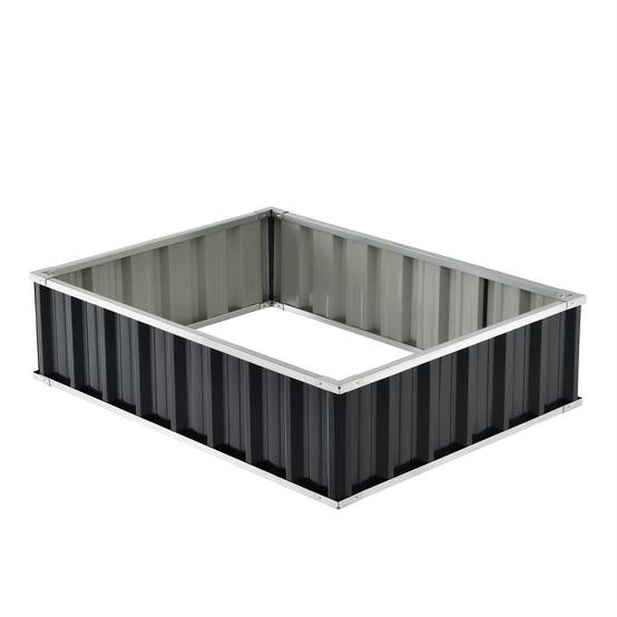Jardinière rectangulaire acier galvanisé 118 x 90 x 30 cm anthracite - Image 1