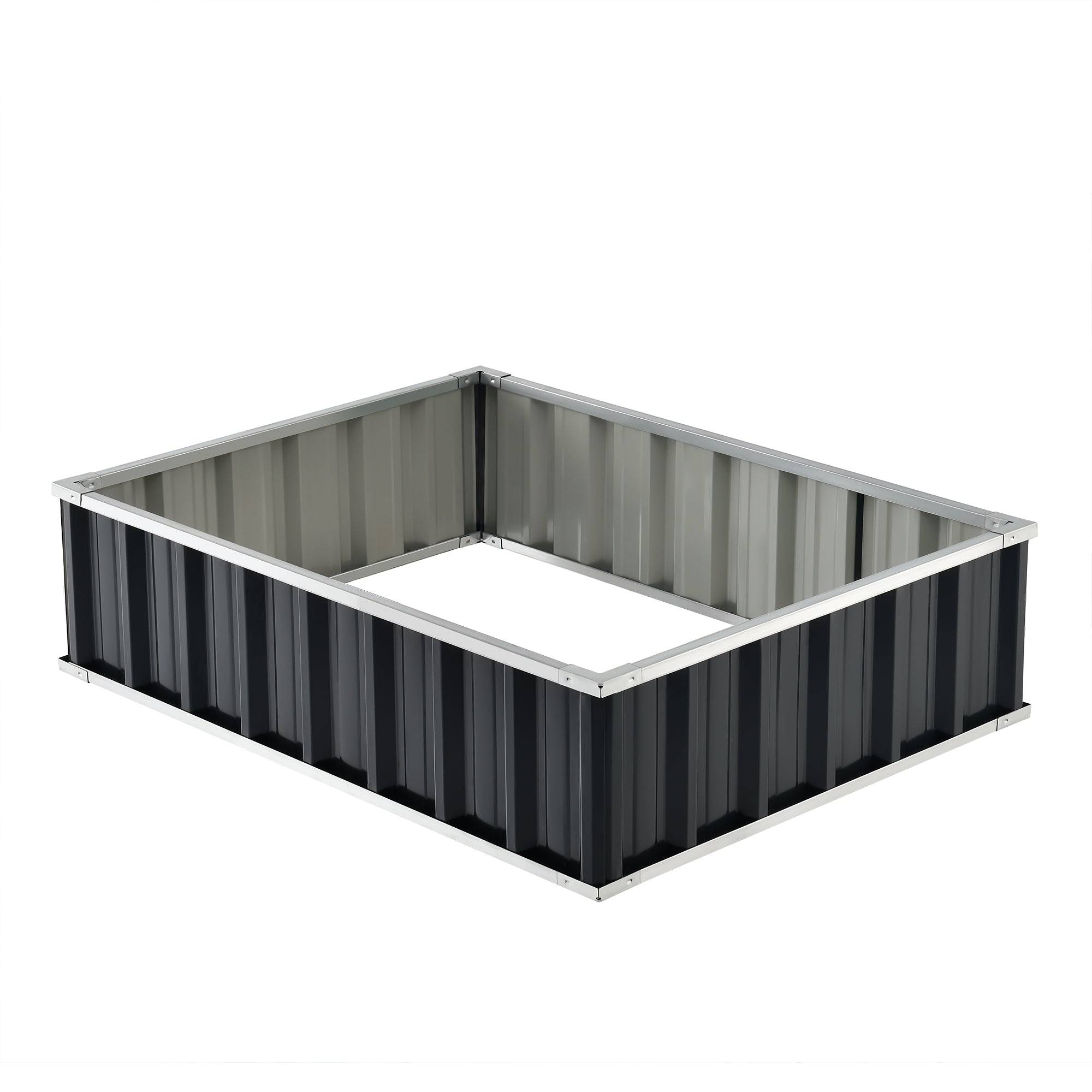 Jardinière rectangulaire acier galvanisé 118 x 90 x 30 cm anthracite - Image 1