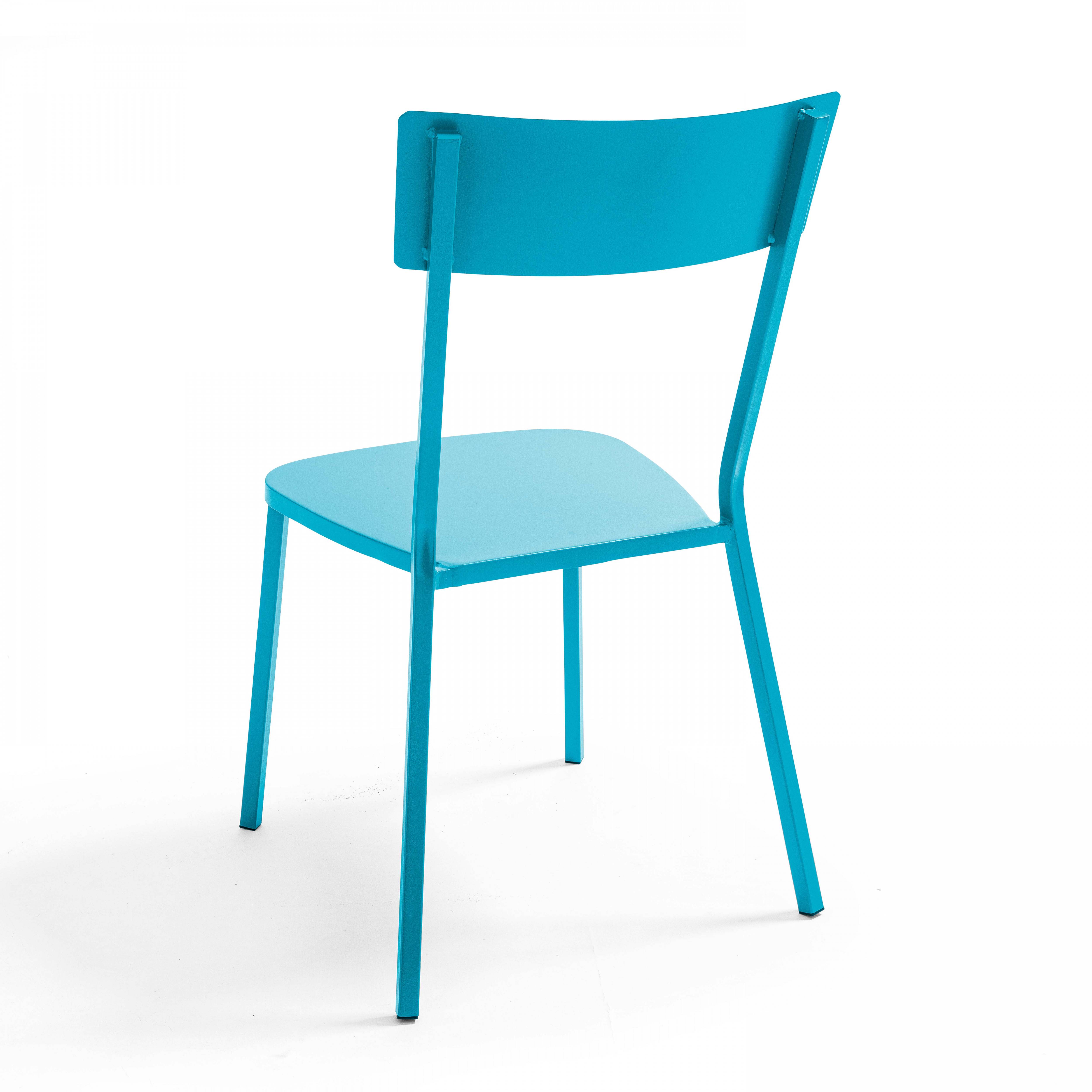 Oviala - Chaise de jardin en métal bistrot bleu - Oviala - Image 2