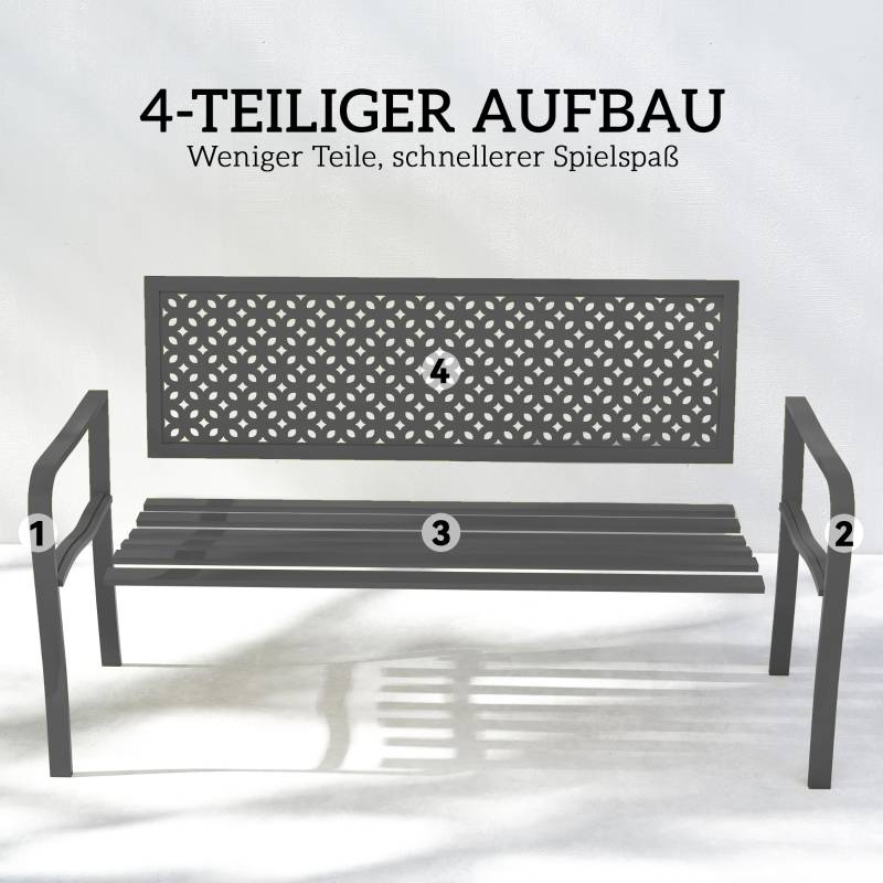 PANGIVO - Banc de jardin acier gris foncé 127 x 61 x 85 cm - PANGIVO - Image 7