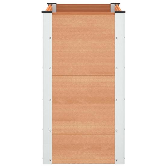 ComfortXL - Jardinière Surélevée WPC Aluminium Culture Légumes Fleurs 100x50x91cm Marron - ComfortXL Outdoor Living - Image 4