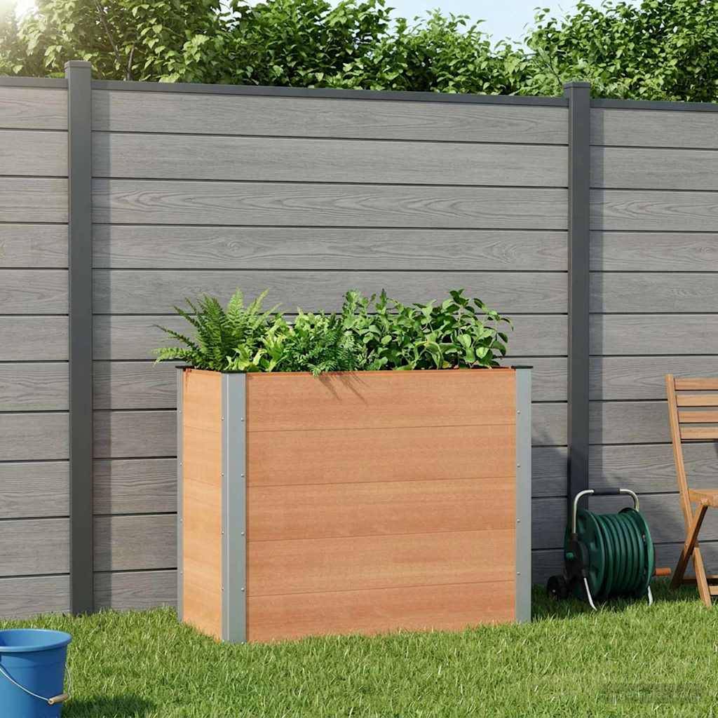 ComfortXL - Jardinière Surélevée WPC Aluminium Culture Légumes Fleurs 100x50x91cm Marron - ComfortXL Outdoor Living - Image 1