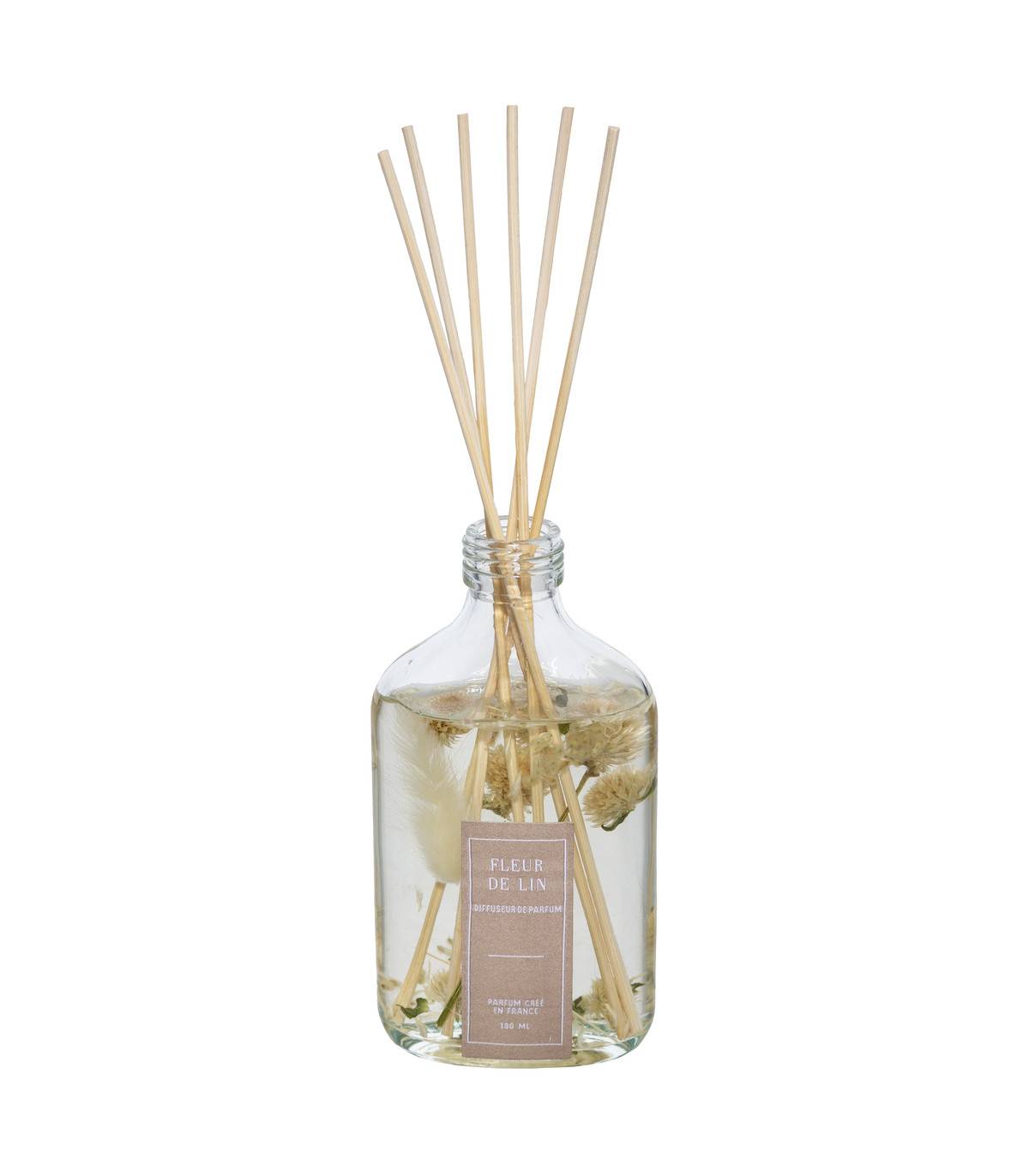 Diffuseur de parfum Fleur de lin 180 ml avec 6 bâtonnets - Image 1