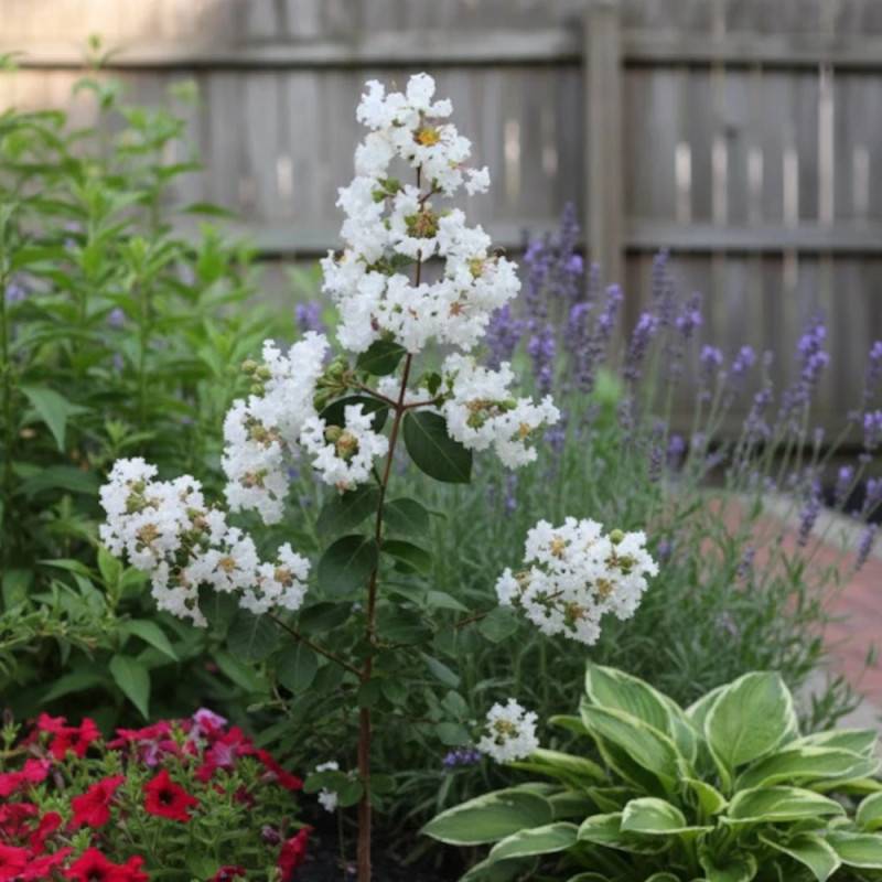 Lilas des Indes Petit´ Canaille® Blanc, Lagerstroemia à fleurs Blanche/ - feuillage Caduc - Pot de 3L - Touffe - Image 4