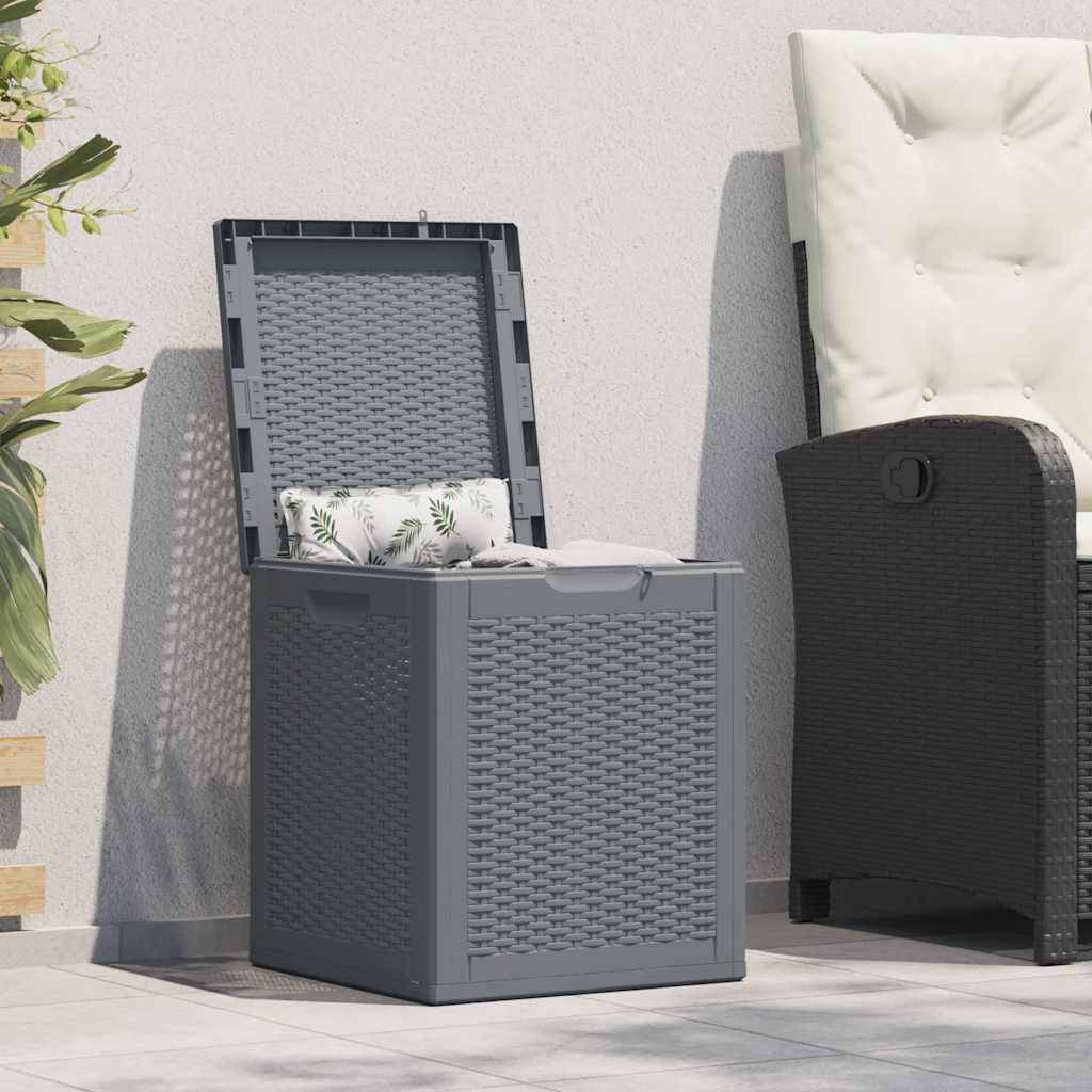 Vidaxl - Boîte de rangement de jardin gris PP rotin 90 L vidaXL 364059 - Image 1