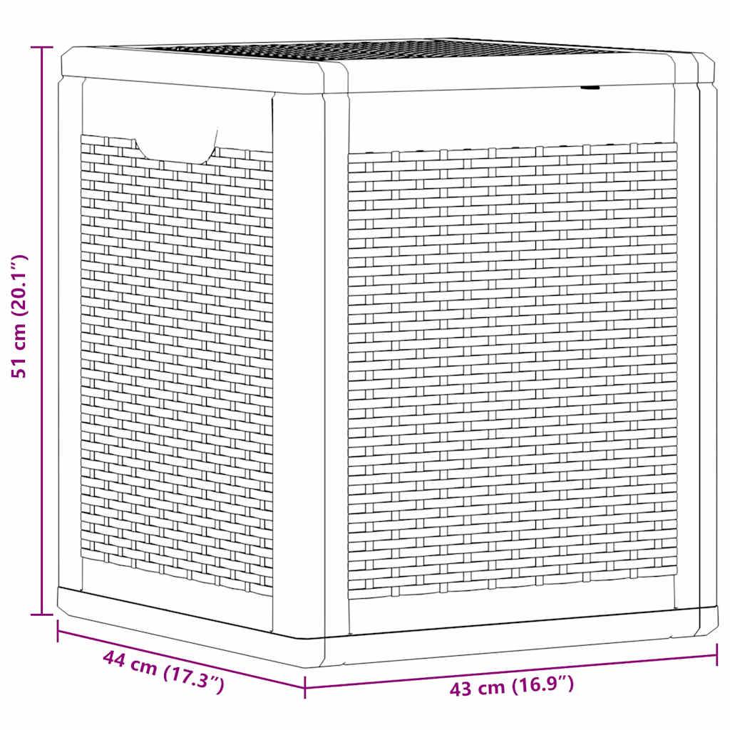Vidaxl - Boîte de rangement de jardin gris PP rotin 90 L vidaXL 364059 - Image 3