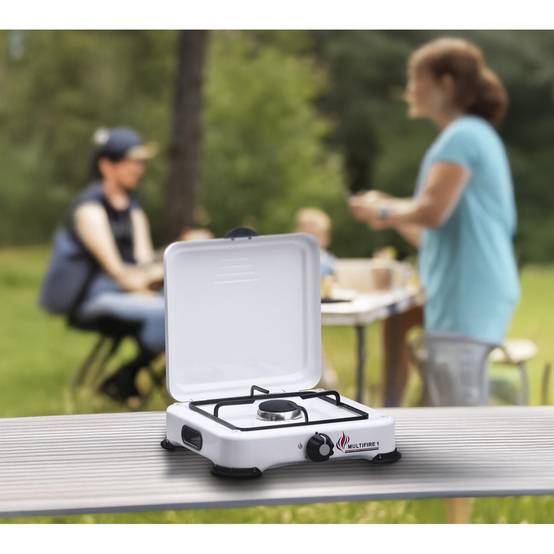 Réchaud à gaz portable 1 feu 1500W Blanc Brûleur fonte amovible Gaz butane/propane Cuisson d'appoint Exterieure Camping GOLD - Image 6