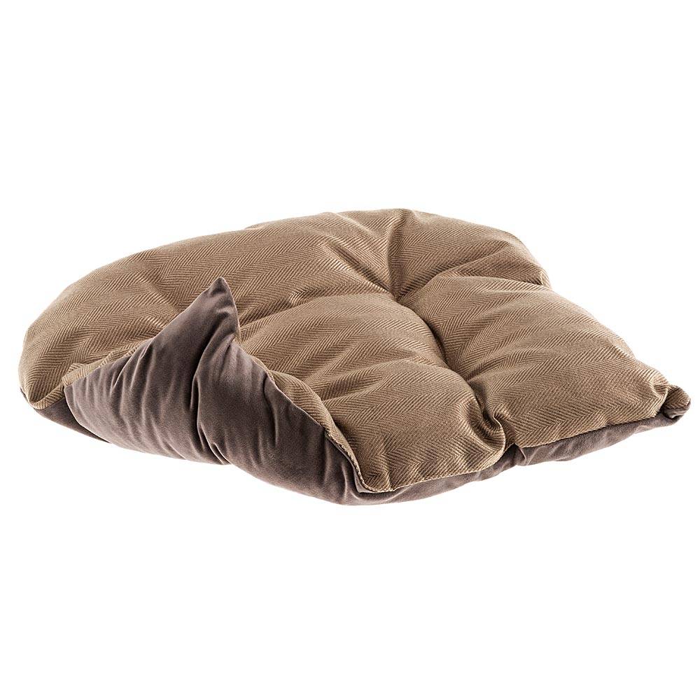 Ferplast - Couchage Rembourré Lit pour Chiens et Chats HARRIS 65 Lavable, avec Coussin, Tweed et Velours, Marron - Image 6