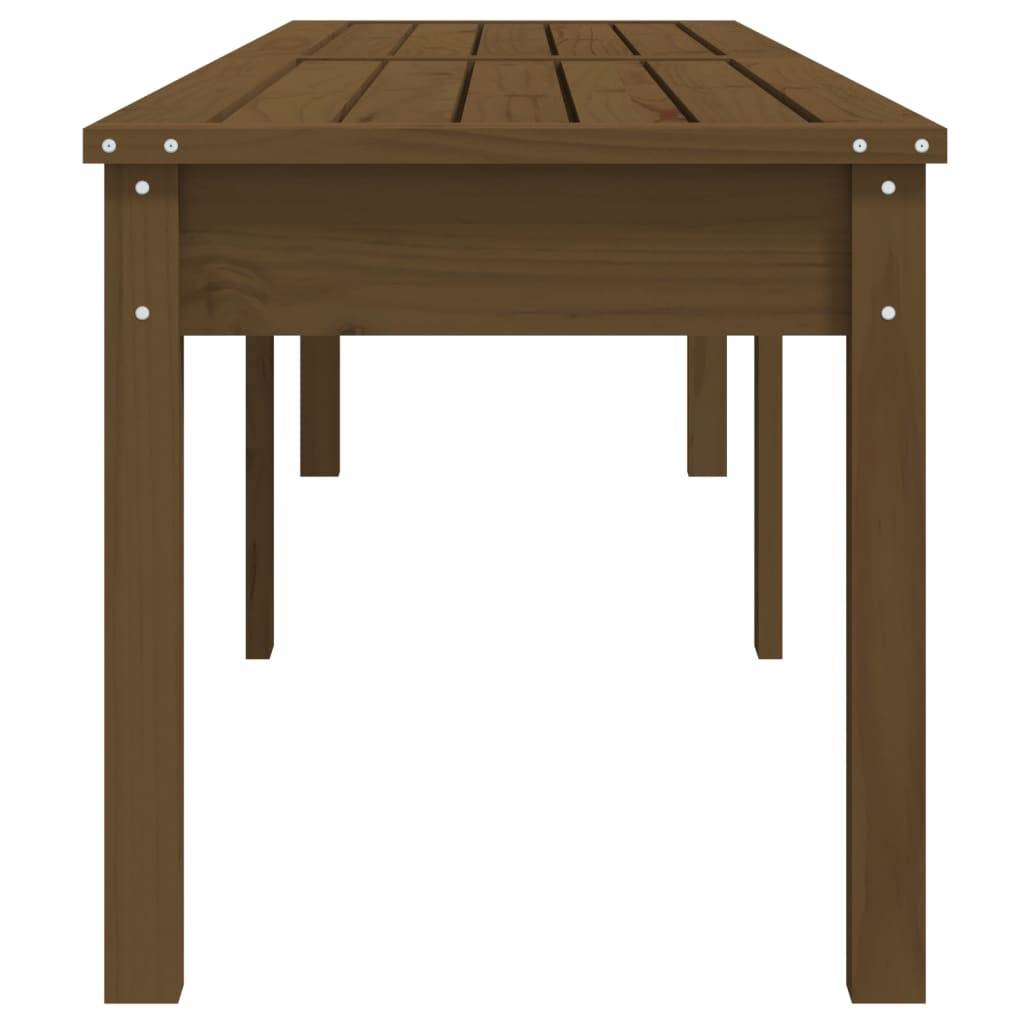 Helloshop26 - Banc de jardin meuble de patio d'extérieur terrasse à 2 places 203,5 x 44 x 45cm bois de pin marron miel - Image 3