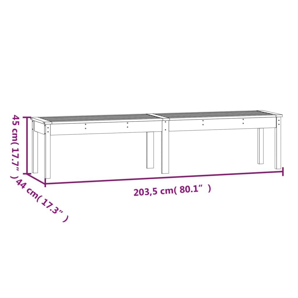 Helloshop26 - Banc de jardin meuble de patio d'extérieur terrasse à 2 places 203,5 x 44 x 45cm bois de pin marron miel - Image 5