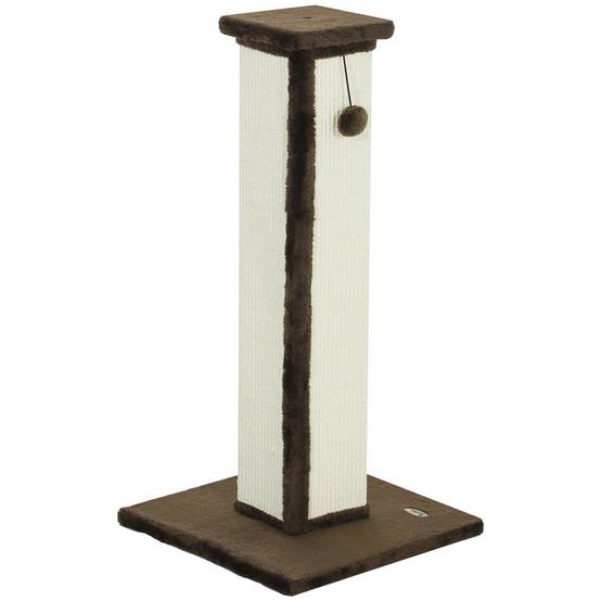 Poteau griffoir chat sisal peluche intérieur jeu aiguiser griffes 81cm marron - ComfortXL Outdoor Living - Image 2