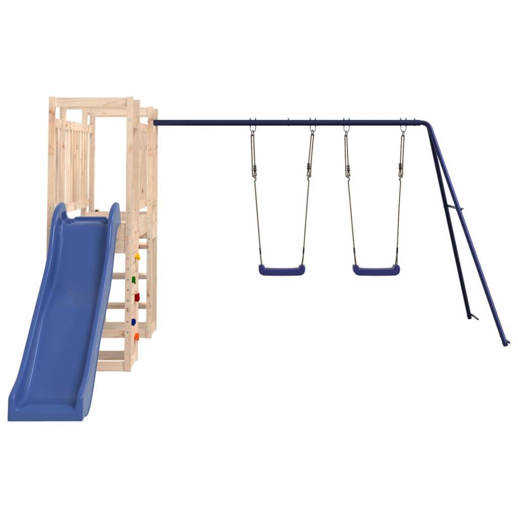 Helloshop26 - Aire de jeux d'extérieur balançoires toboggan portiques robuste jeux jardin 308 x 461 x 169 cm bois de pin massif - Image 2