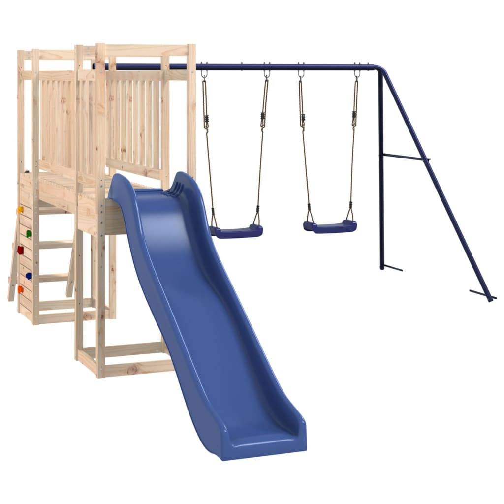Helloshop26 - Aire de jeux d'extérieur balançoires toboggan portiques robuste jeux jardin 308 x 461 x 169 cm bois de pin massif - Image 1