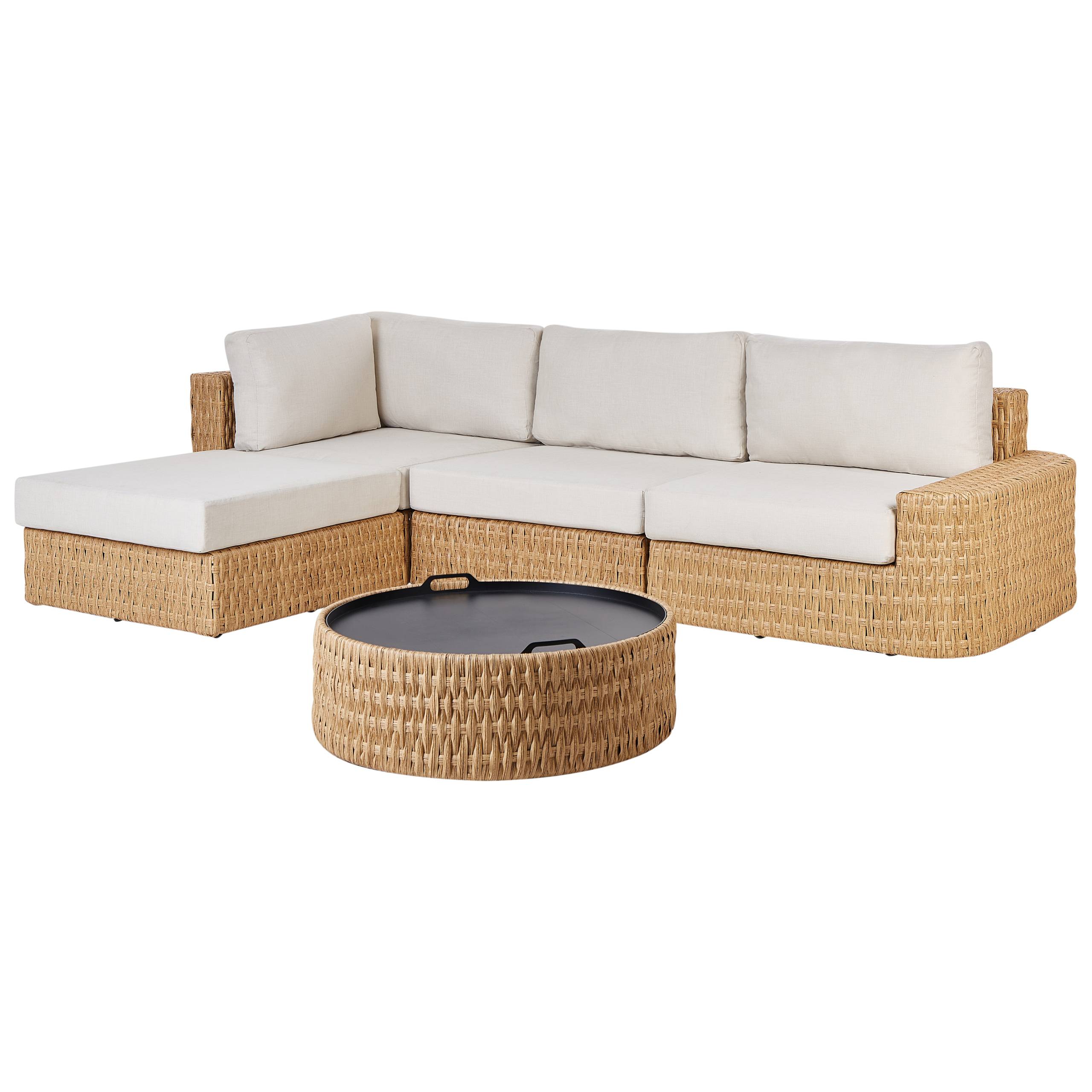 Beliani - Set de jardin Polyrotin Beige OLIVERI Beliani - Image 3