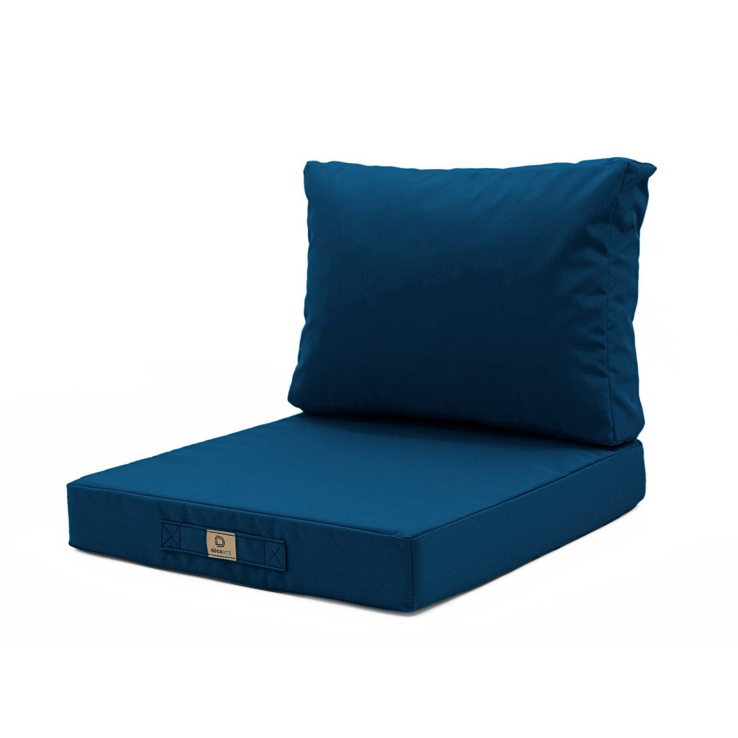Coussins pour salon de jardin déhoussable 50x50cm Bleu pétrole - Déco arts - Image 1