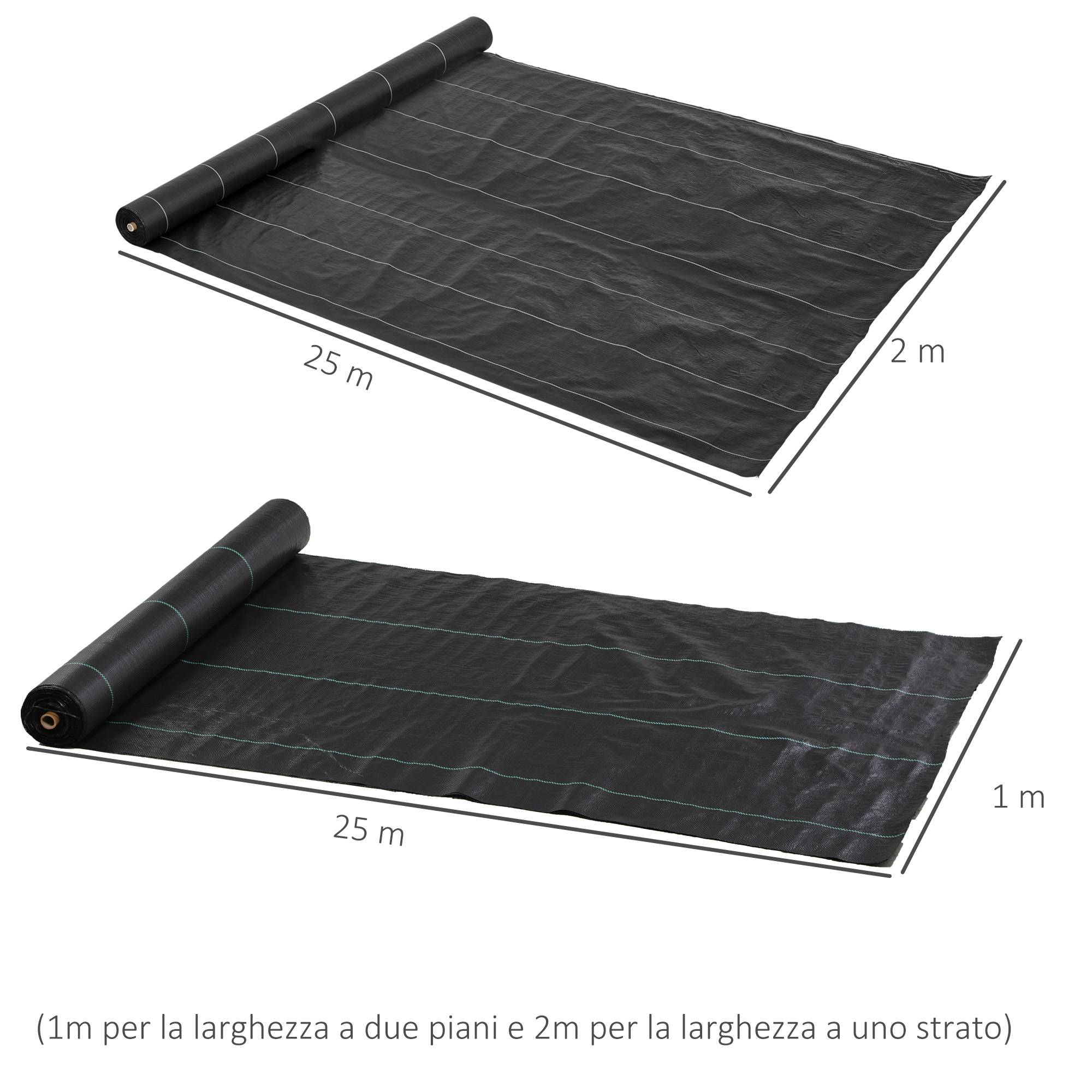 ComfortXL - Toile de paillage anti-mauvaises herbes en polypropylène noir 2 x 25 m 60 g/m² pour jardin et potager drainante - Image 3